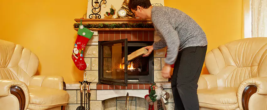 Rusted Metal Fireplace Restoration in Port Washington, New York