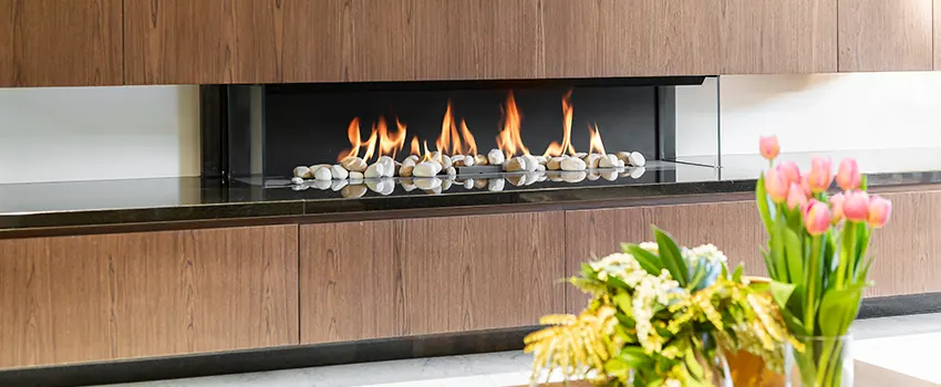 Double-height Fireplace Design Refurbishment in Port Washington, New York